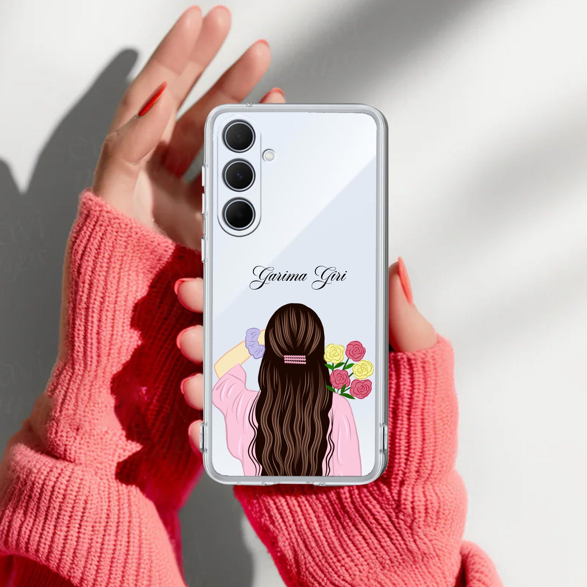 Personalized Pink Blossom Girl Anti Yellow Case For Samsung Galaxy A37 5G