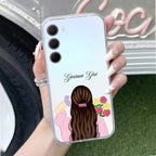 Personalized Pink Blossom Girl Anti Yellow Case For Samsung Galaxy S23 Plus 5G