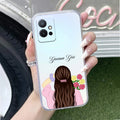 Personalized Pink Blossom Girl Anti Yellow Case For Vivo T1 5G