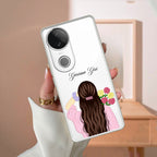 Personalized Pink Blossom Girl Anti Yellow Case For Vivo T4R 5G