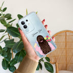 Personalized Pink Blossom Girl Transparent Silicon Case For Vivo