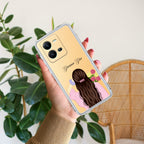 Personalized Pink Blossom Girl Transparent Silicon Case For Vivo