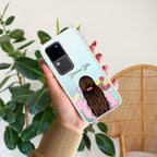 Personalized Pink Blossom Girl Transparent Silicon Case For Vivo