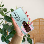 Personalized Pink Blossom Girl Transparent Silicon Case For Vivo