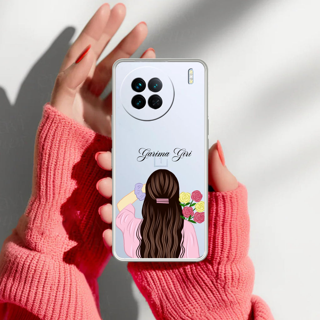 Personalized Pink Blossom Girl Anti Yellow Case For Vivo X90 5G
