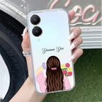 Personalized Pink Blossom Girl Anti Yellow Case For Vivo Y28 5G