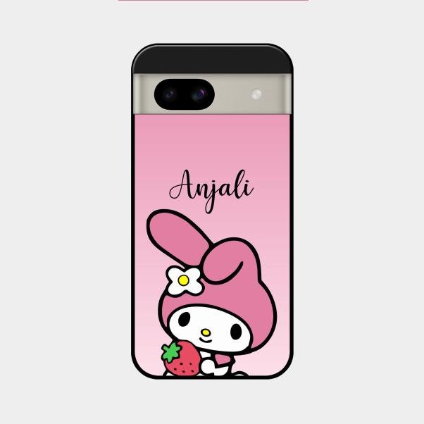 Pink Bunny Glass Case Cover For Google Pixel 8A 5G