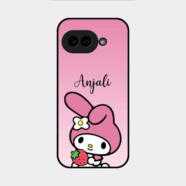Pink Bunny Glass Case Cover For Google Pixel 9A 5G