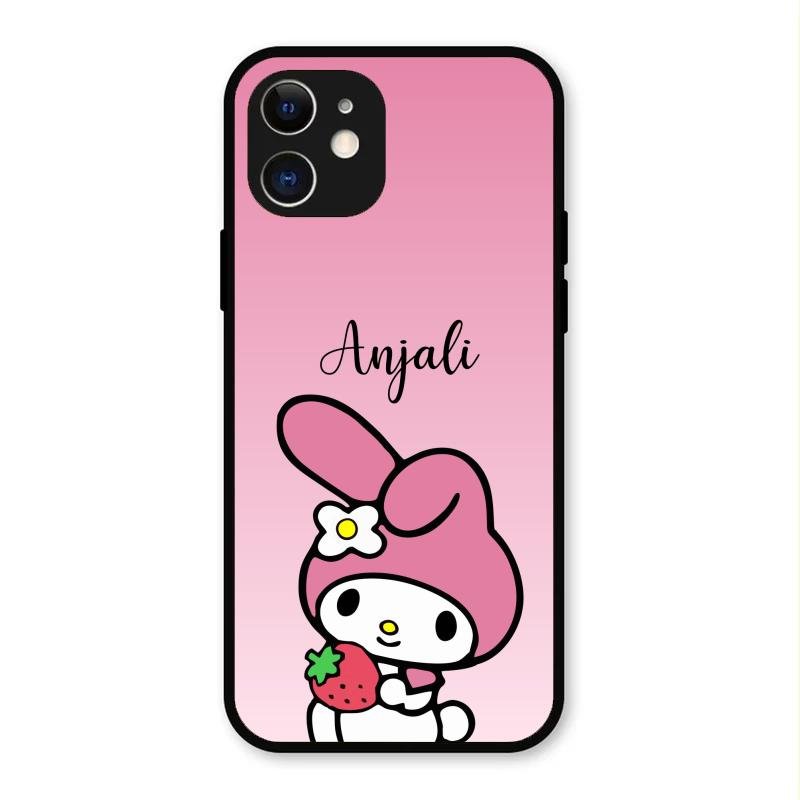 Pink Bunny Glass Case Cover For iPhone 12
