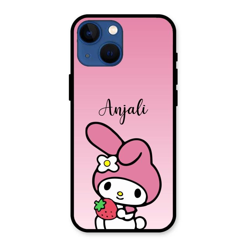 Pink Bunny Glass Case Cover For iPhone 13 mini