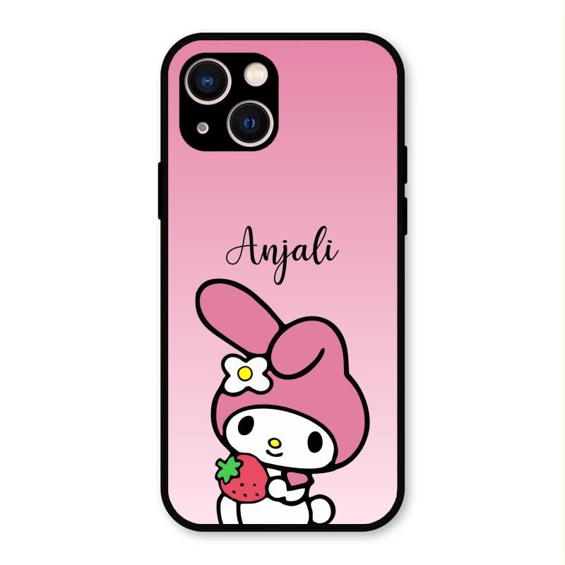 Pink Bunny Glass Case Cover For iPhone 13