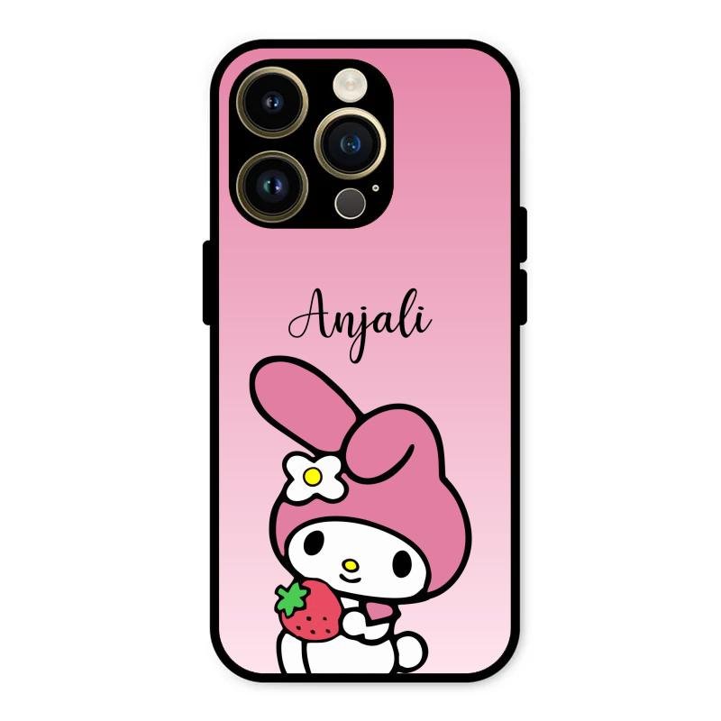 Pink Bunny Glass Case Cover For iPhone 14 Pro