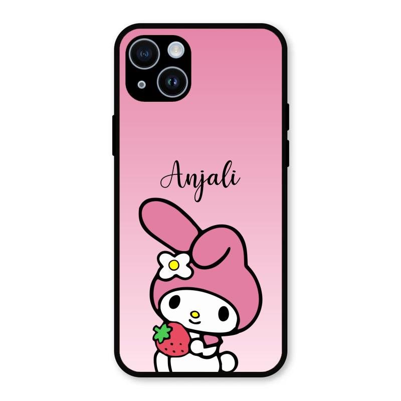 Pink Bunny Glass Case Cover For iPhone 14