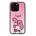 Pink Bunny Glass Case Cover For iPhone 15 Pro