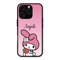 Pink Bunny Glass Case Cover For iPhone 16 Pro Max
