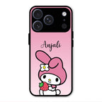 Pink Bunny Glass Case Cover For iPhone 17 Pro Max