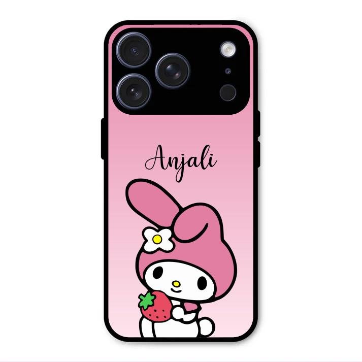 Pink Bunny Glass Case Cover For iPhone 17 Pro