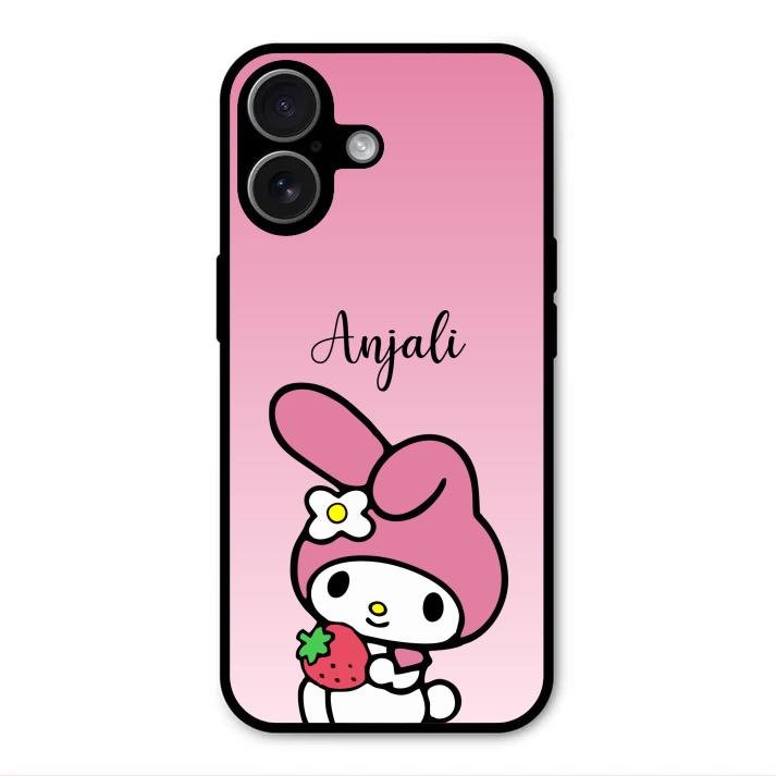 Pink Bunny Glass Case Cover For iPhone 17