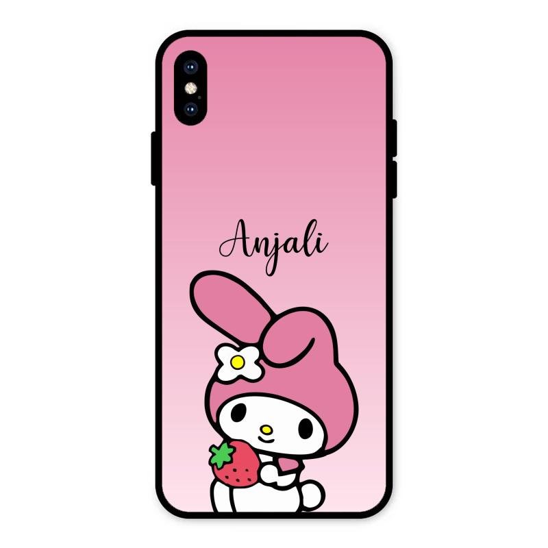 Pink Bunny Glass Case Cover For iPhone XS Max