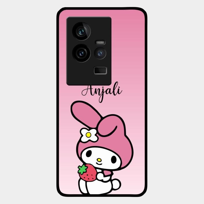 Pink Bunny Glass Case Cover For Iqoo 11 5G