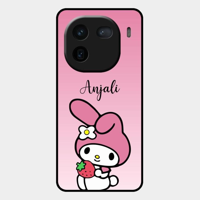 Pink Bunny Glass Case Cover For Iqoo 12 5G