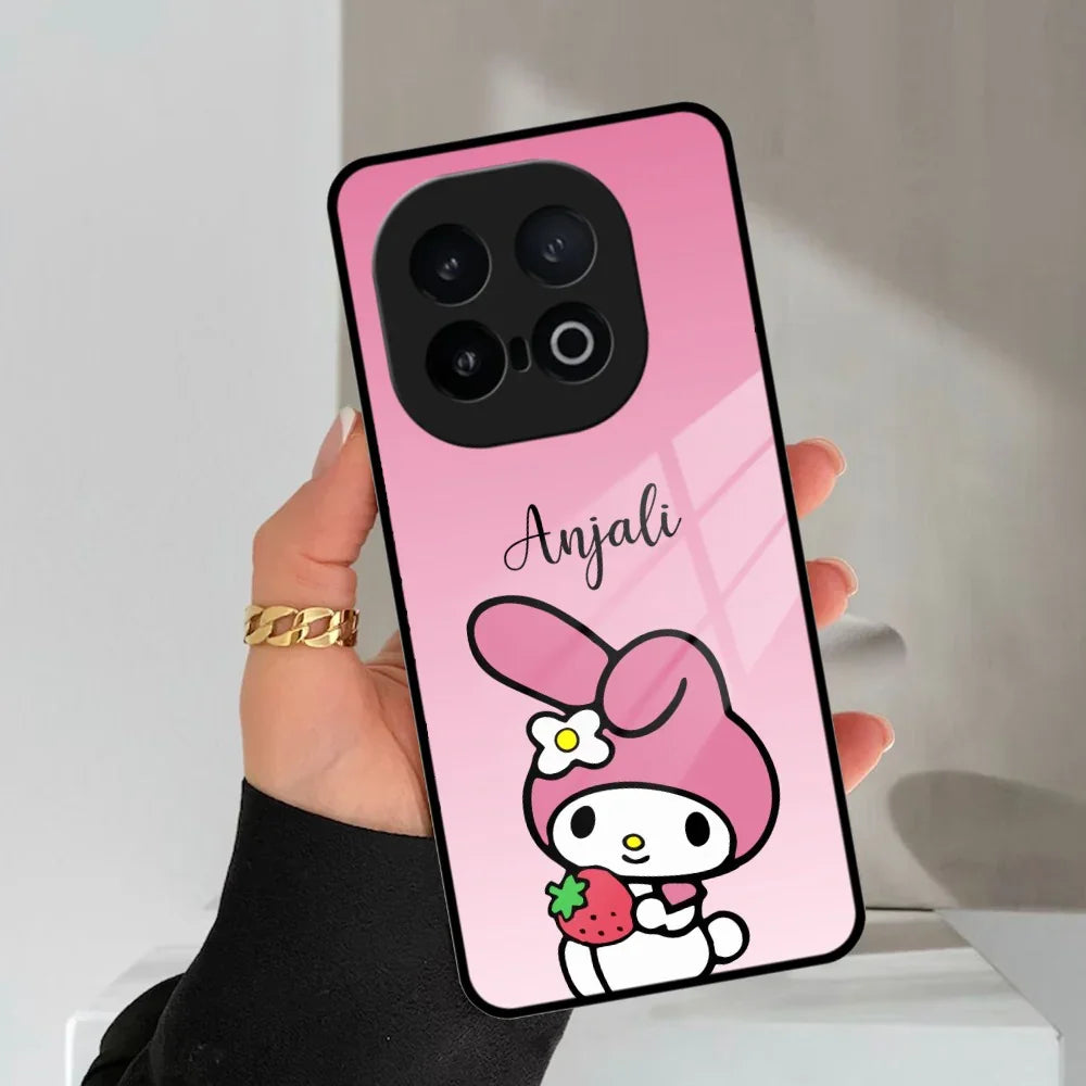 Pink Bunny Glass Case Cover For Vivo - ShopOnCliQ
