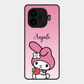 Pink Bunny Glass Case Cover For Iqoo Neo 10R 5G