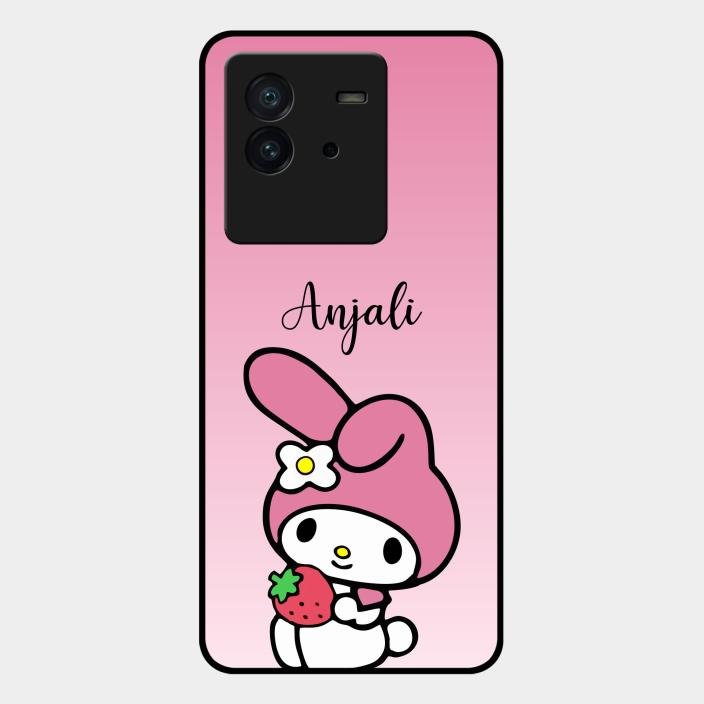 Pink Bunny Glass Case Cover For Iqoo Neo 6 5G