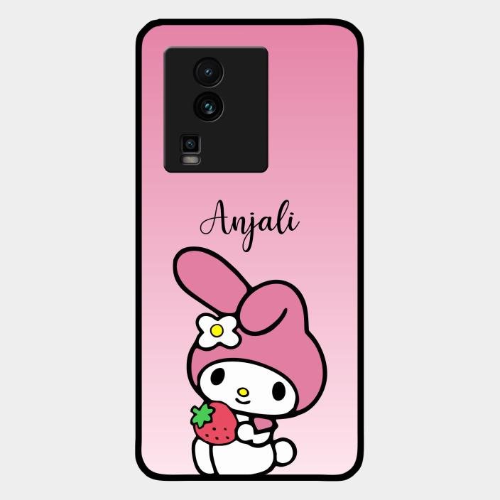 Pink Bunny Glass Case Cover For Iqoo Neo 7 5G