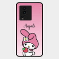Pink Bunny Glass Case Cover For Iqoo Neo 7 Pro 5G