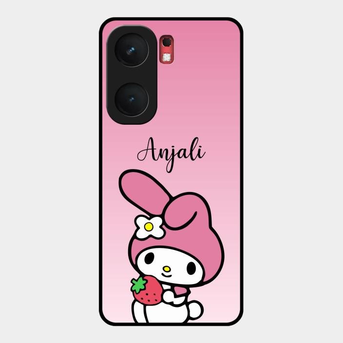 Pink Bunny Glass Case Cover For Iqoo Neo 9 Pro 5G