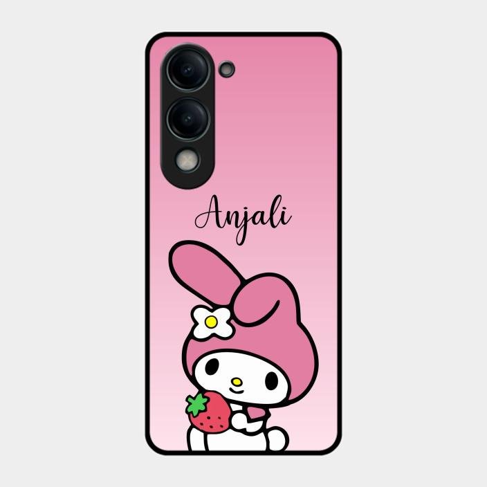 Pink Bunny Glass Case Cover For Iqoo Z10 Lite
