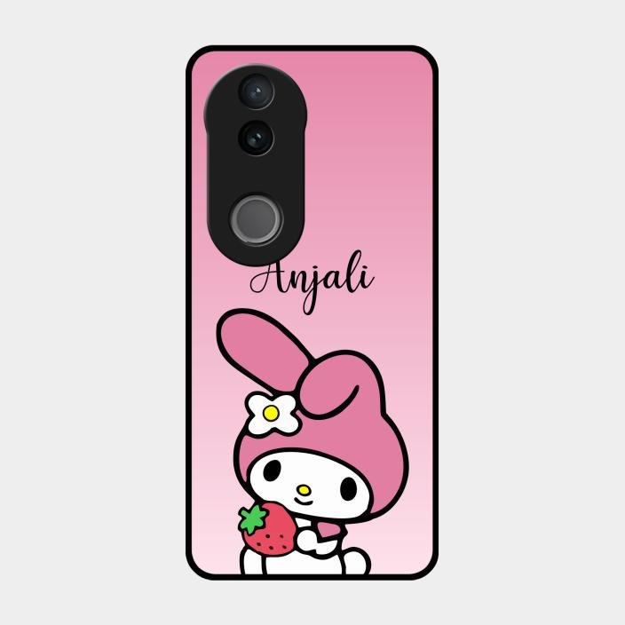 Pink Bunny Glass Case Cover For Iqoo Z10R