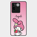 Pink Bunny Glass Case Cover For Iqoo Z7 Pro 5G