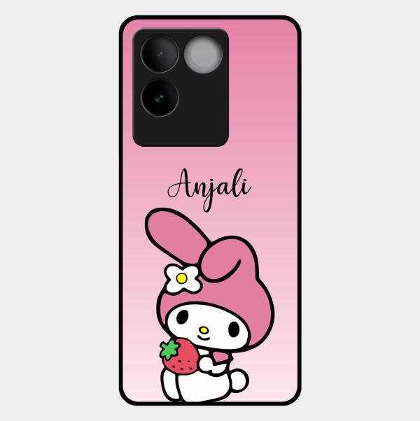 Pink Bunny Glass Case Cover For Iqoo Z7 Pro 5G