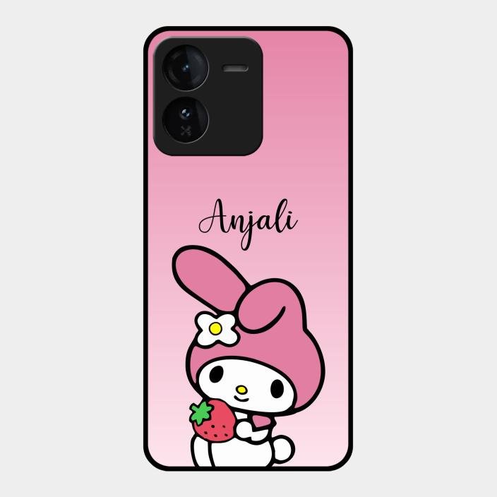 Pink Bunny Glass Case Cover For Iqoo Z9 5G