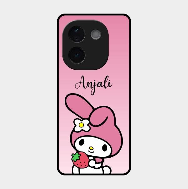 Pink Bunny Glass Case Cover For Iqoo Z9S Pro 5G