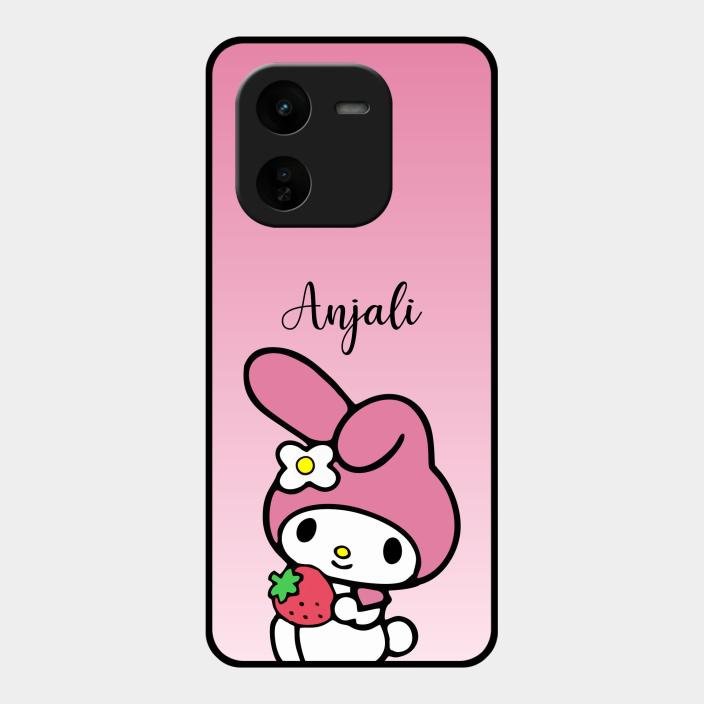 Pink Bunny Glass Case Cover For Iqoo Z9X 5G