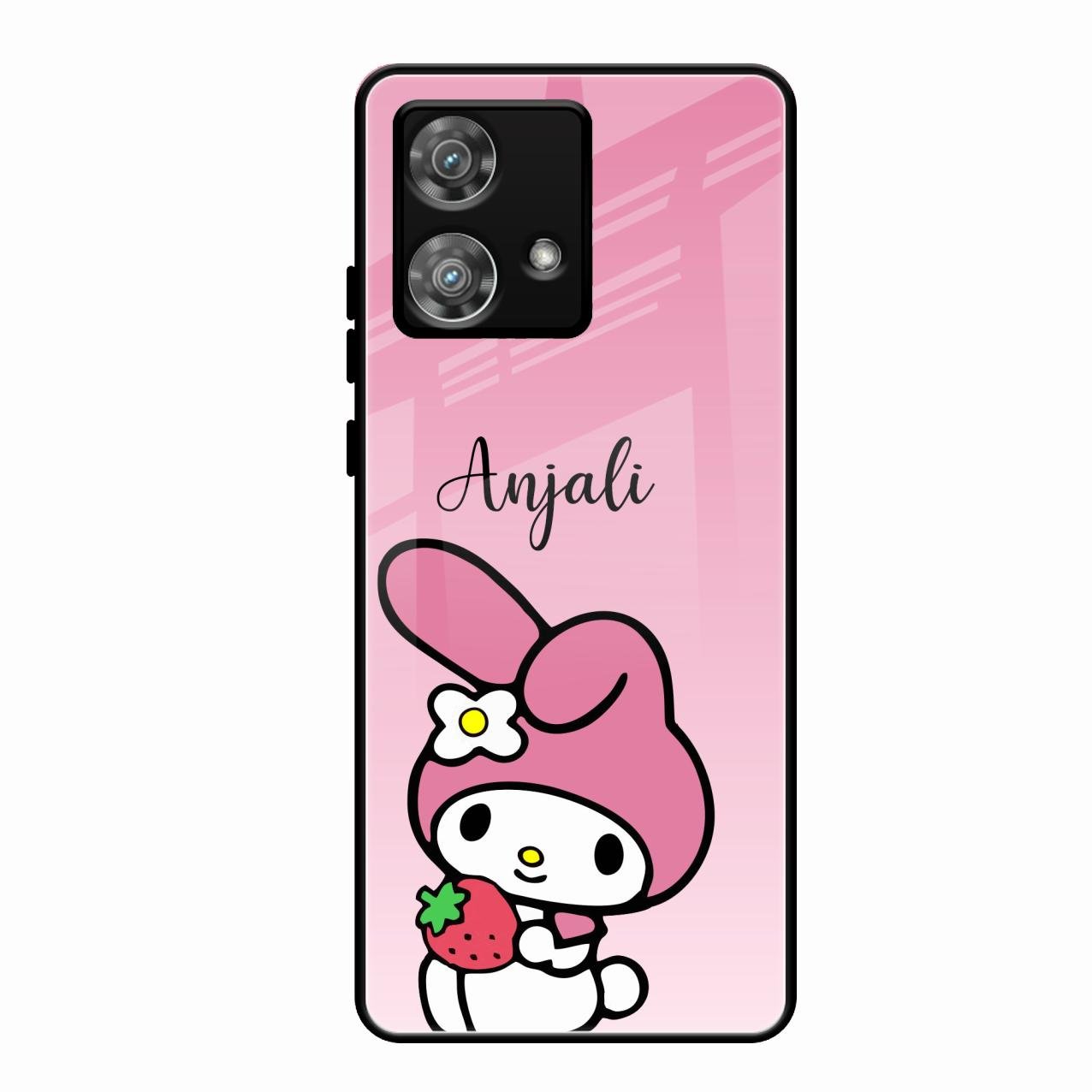 Pink Bunny Glass Case Cover For Motorola Edge 40 5G