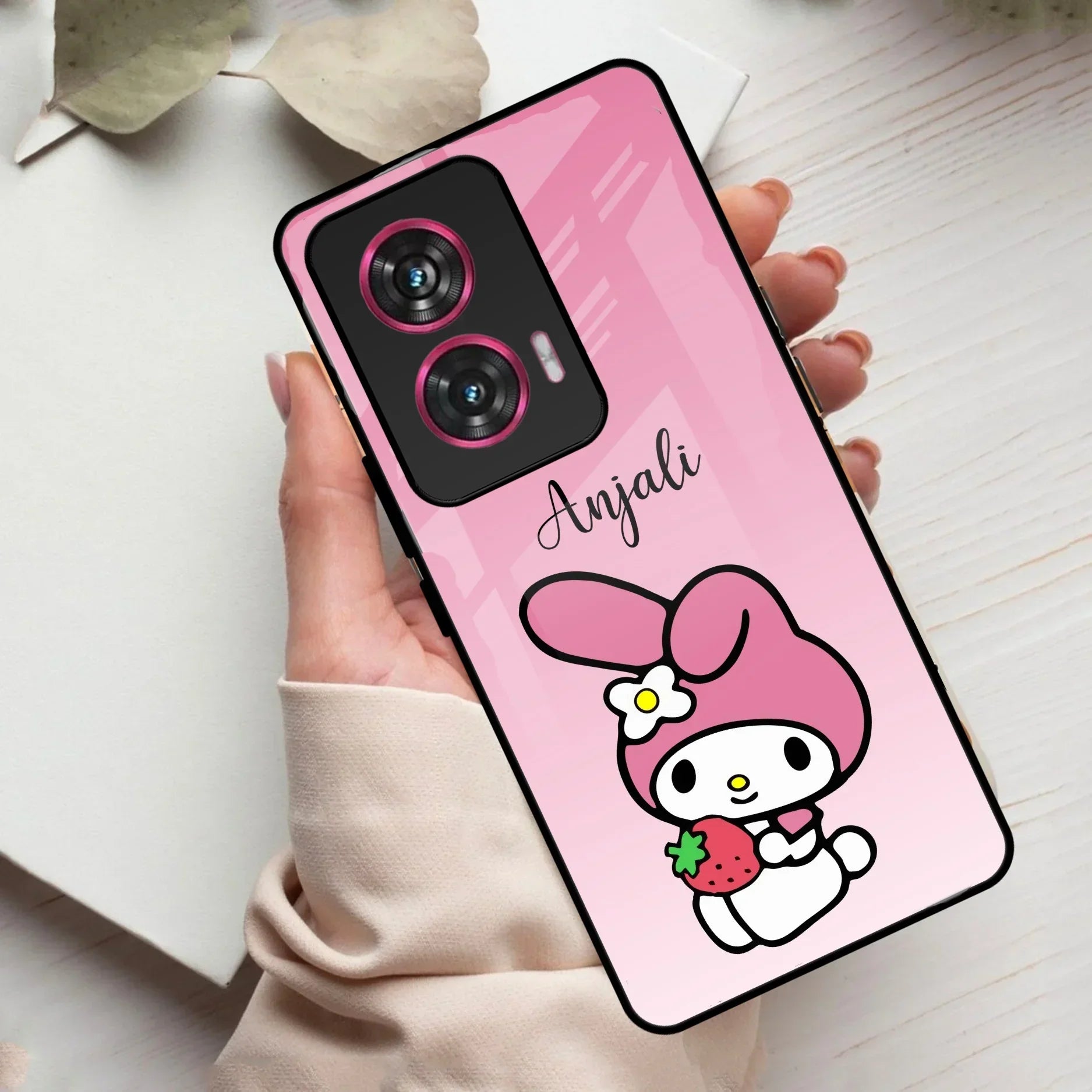 Pink Bunny Glass Case Cover For Motorola - ShopOnCliQ