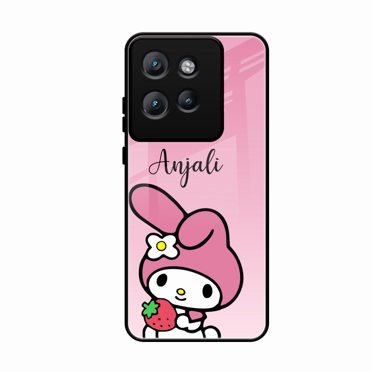 Pink Bunny Glass Case Cover For Motorola Edge 50 Neo