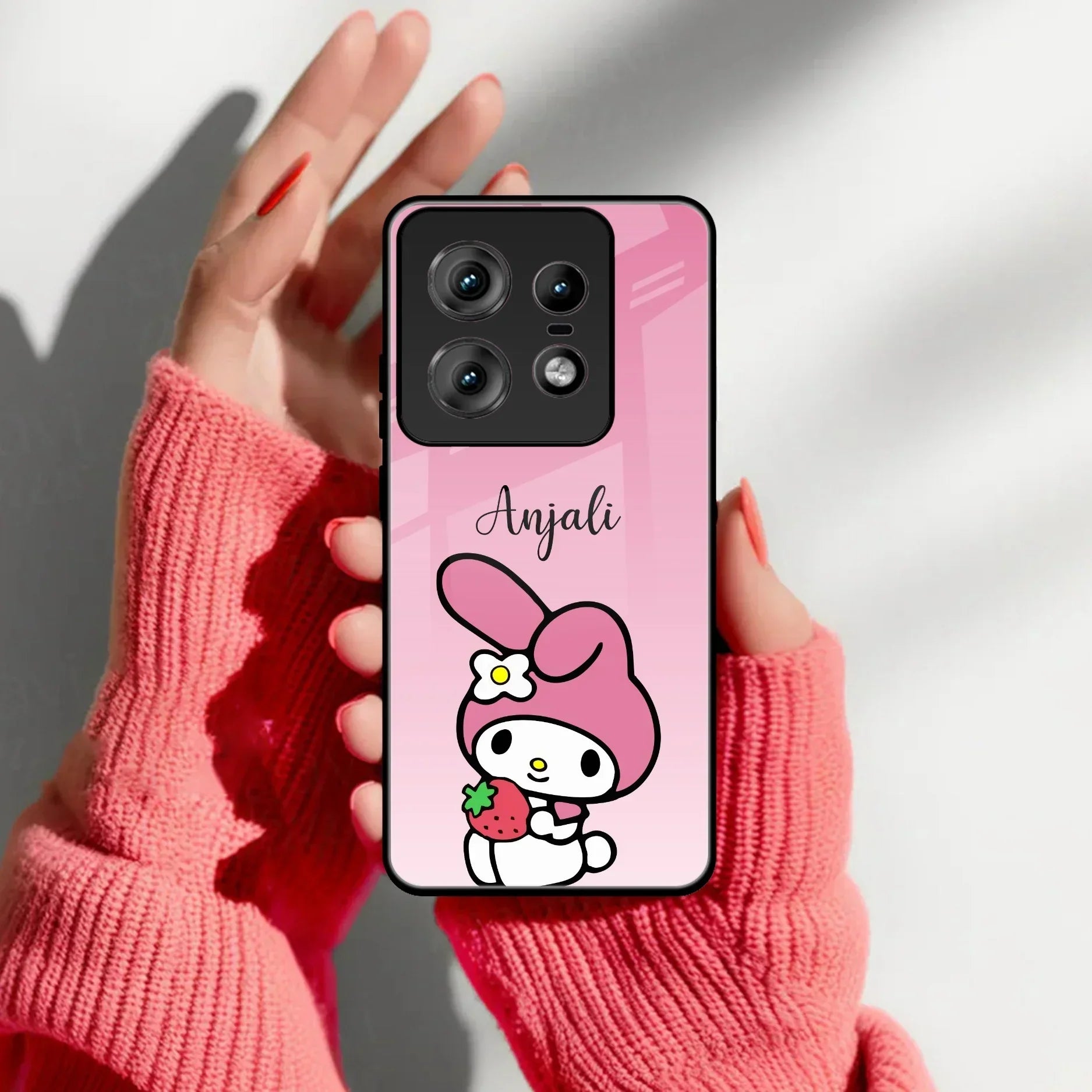 Pink Bunny Glass Case Cover For Motorola - ShopOnCliQ