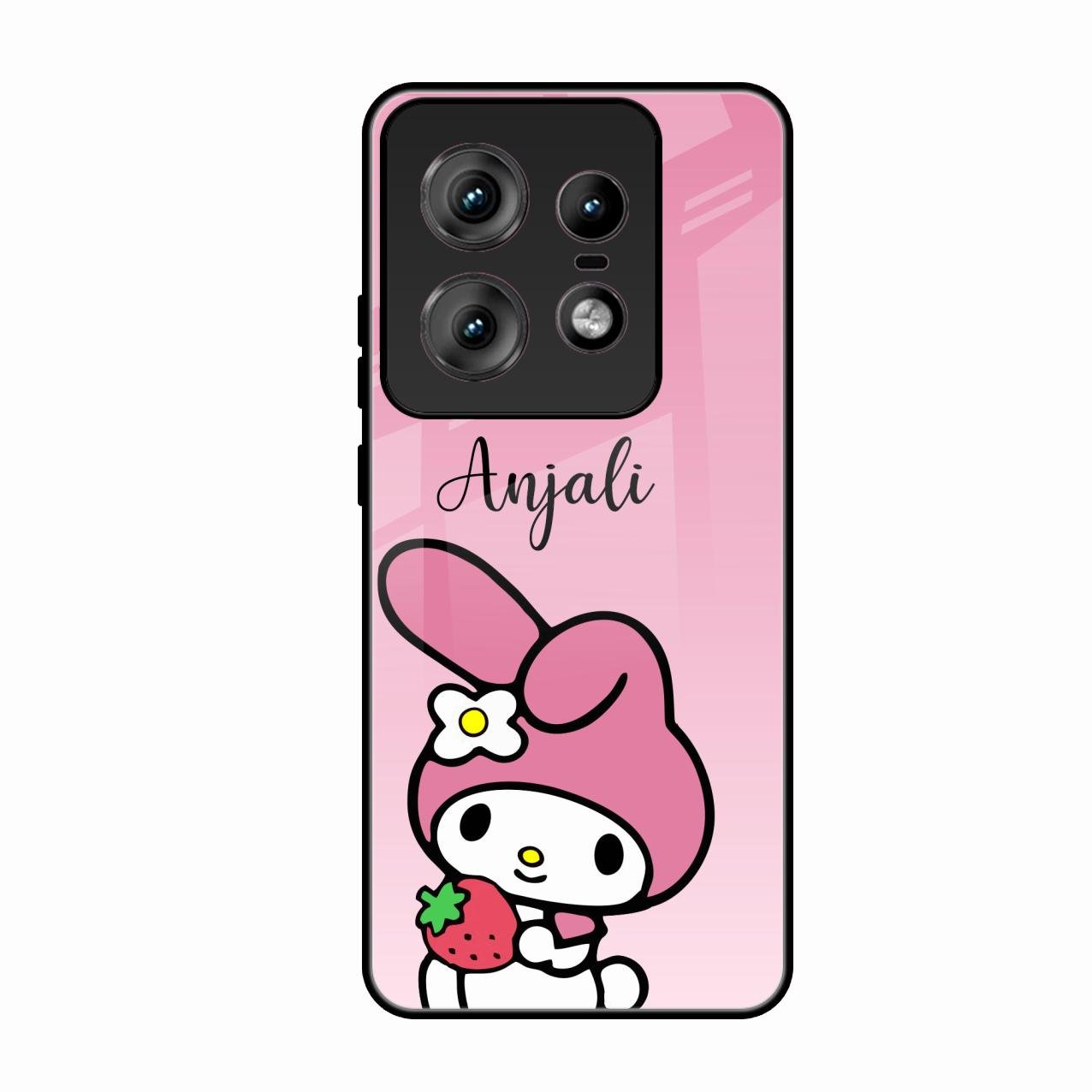Pink Bunny Glass Case Cover For Motorola Edge 50 Pro
