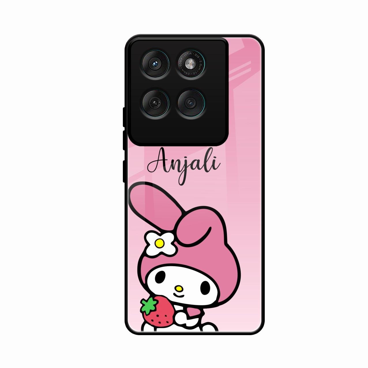 Pink Bunny Glass Case Cover For Motorola Edge 60 Pro 5G