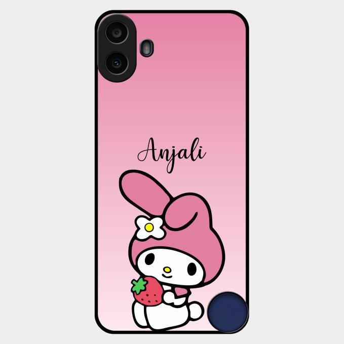 Pink Bunny Glass Case Cover For Nothing Cmf Phone 1