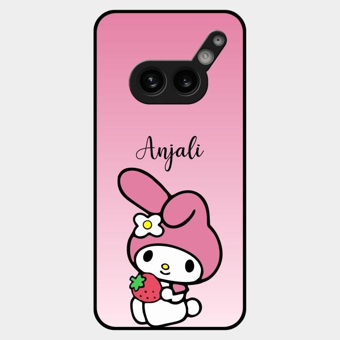 Pink Bunny Glass Case Cover For Nothing Phone 2A Plus