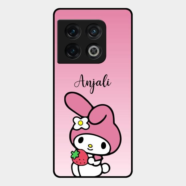 Pink Bunny Glass Case Cover For Oneplus 10 Pro 5G
