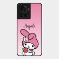 Pink Bunny Glass Case Cover For Oneplus 10R 5G