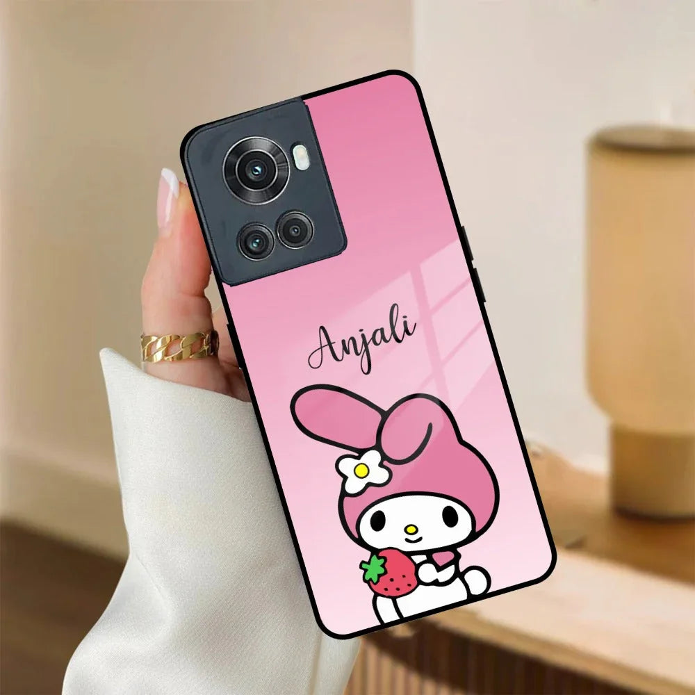 Pink Bunny Glass Case Cover For OnePlus - ShopOnCliQ