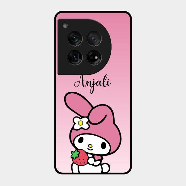 Pink Bunny Glass Case Cover For Oneplus 12 5G